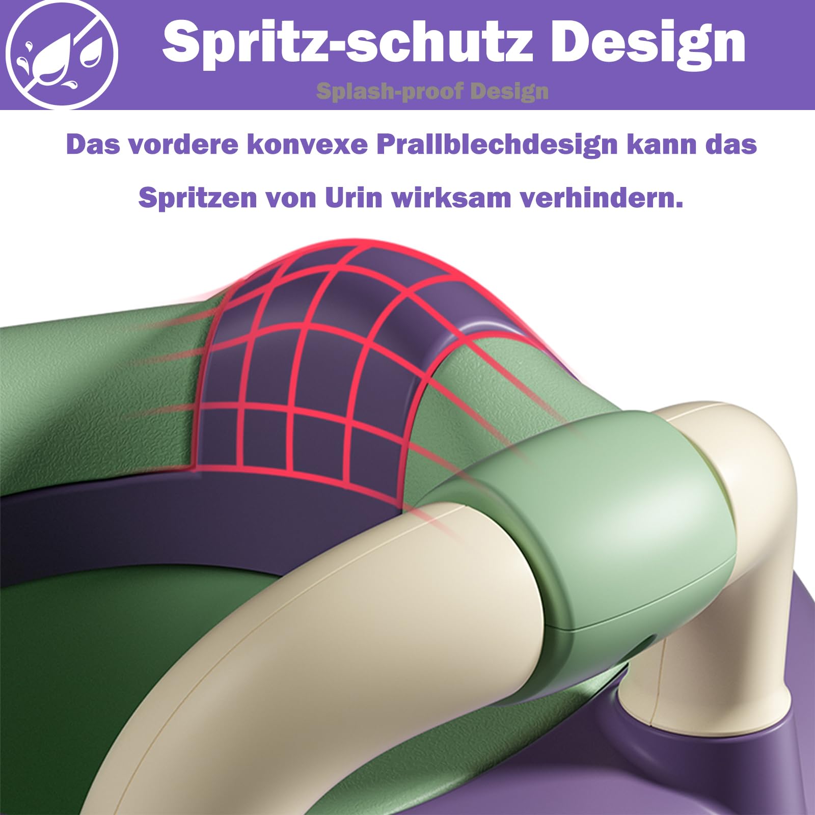LZQ Vasino per bambino, con manici e funzione antiscivolo, ergonomico, per bambino a partire da 1 anno (verde, tipo A)