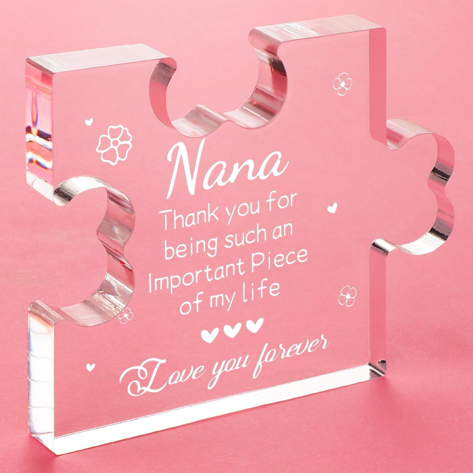 Targa Acrilica Personalizzata Per Nonna – Regalo Da Nipoti Per Compleanno, Natale, Festa Della Mamma