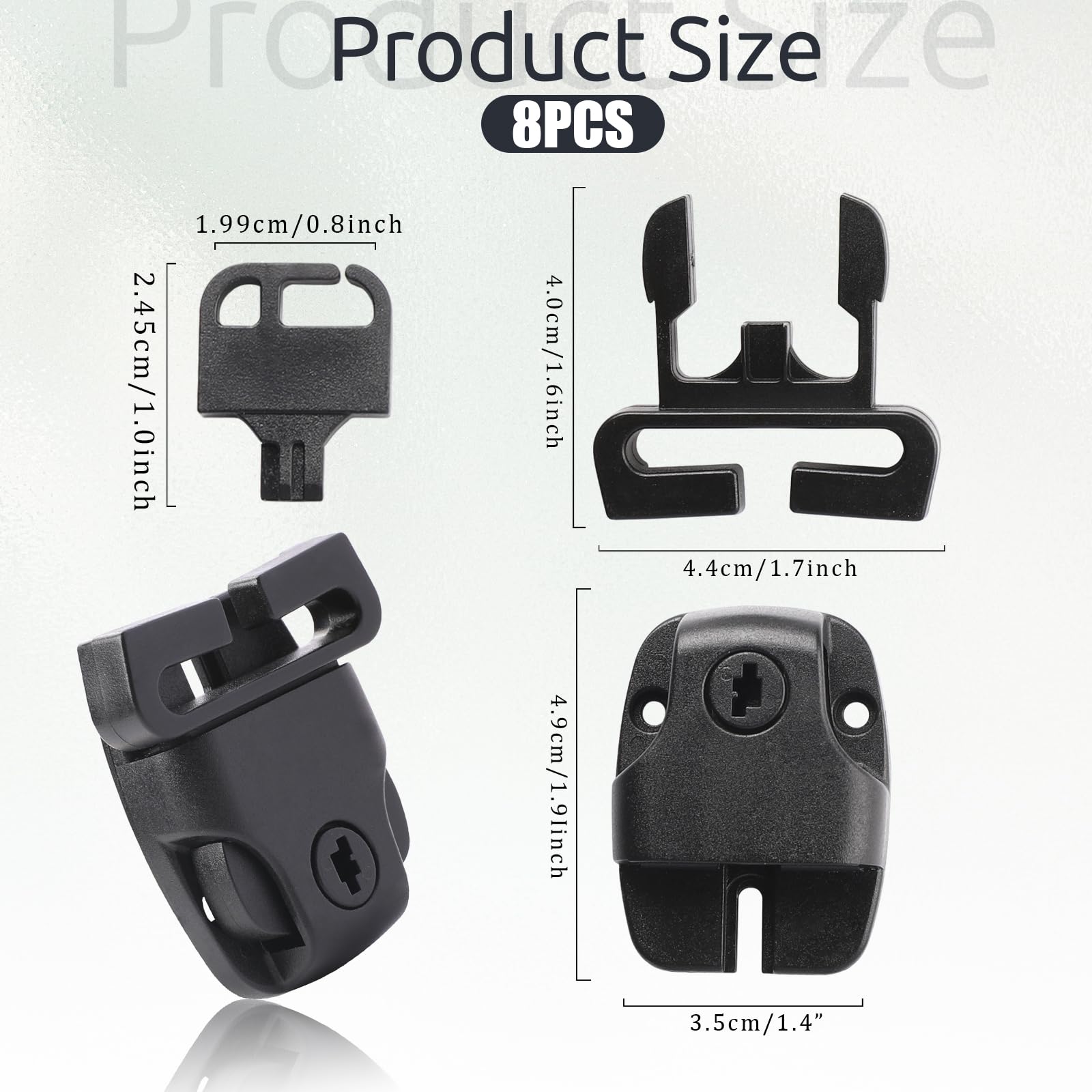 KALIONE 8 Sets Spa-Whirlpool-Abdeckungs-Clips, Ersatzriegel-Set, Whirlpool-Abdeckungsriemen, Clip-Verschluss, Ersatz für Spa-Abdeckgurte mit Schlüsseln und Schiebeschnalle, Hardware-Zubehör