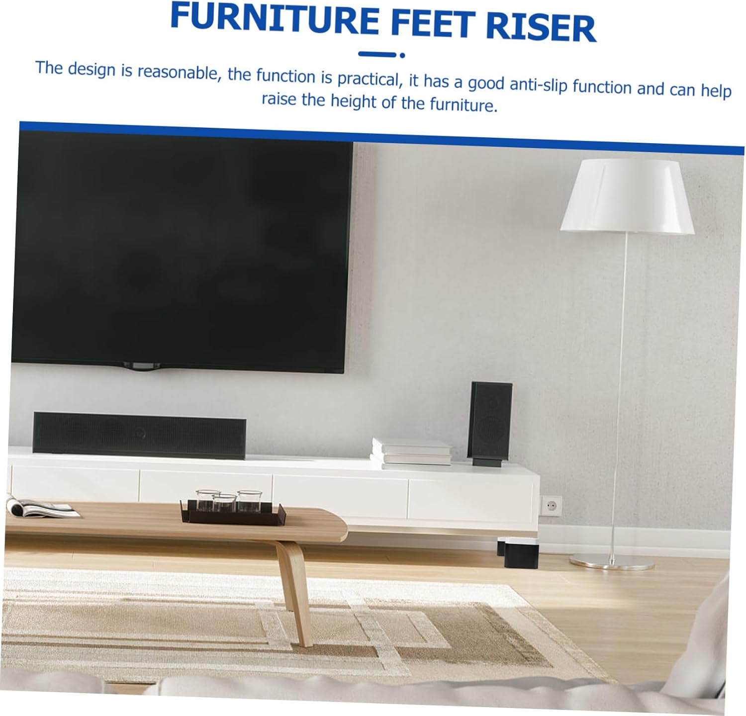 4pcs Heavy Duty Furniture Lifting Pads Non- Bed Elevators for Chairs Sofas Desks Cabinets Stability Floor for Use