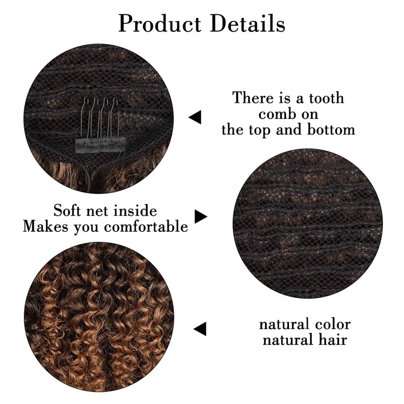 Chignon per Capelli 8 pollici corto ricci con coulisse tornante coda di cavallo coda di cavallo afro estensione dei capelli panino riccio sintetico for donne nere Pezzo di Capelli Disordinato(G)