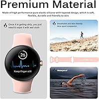 Vista 2 de Miimall Compatible con Google Pixel Watch 2 Band 2023, Google Pixel Watch Band 2022, correa de repuesto de silicona suave, transpirable, ligera