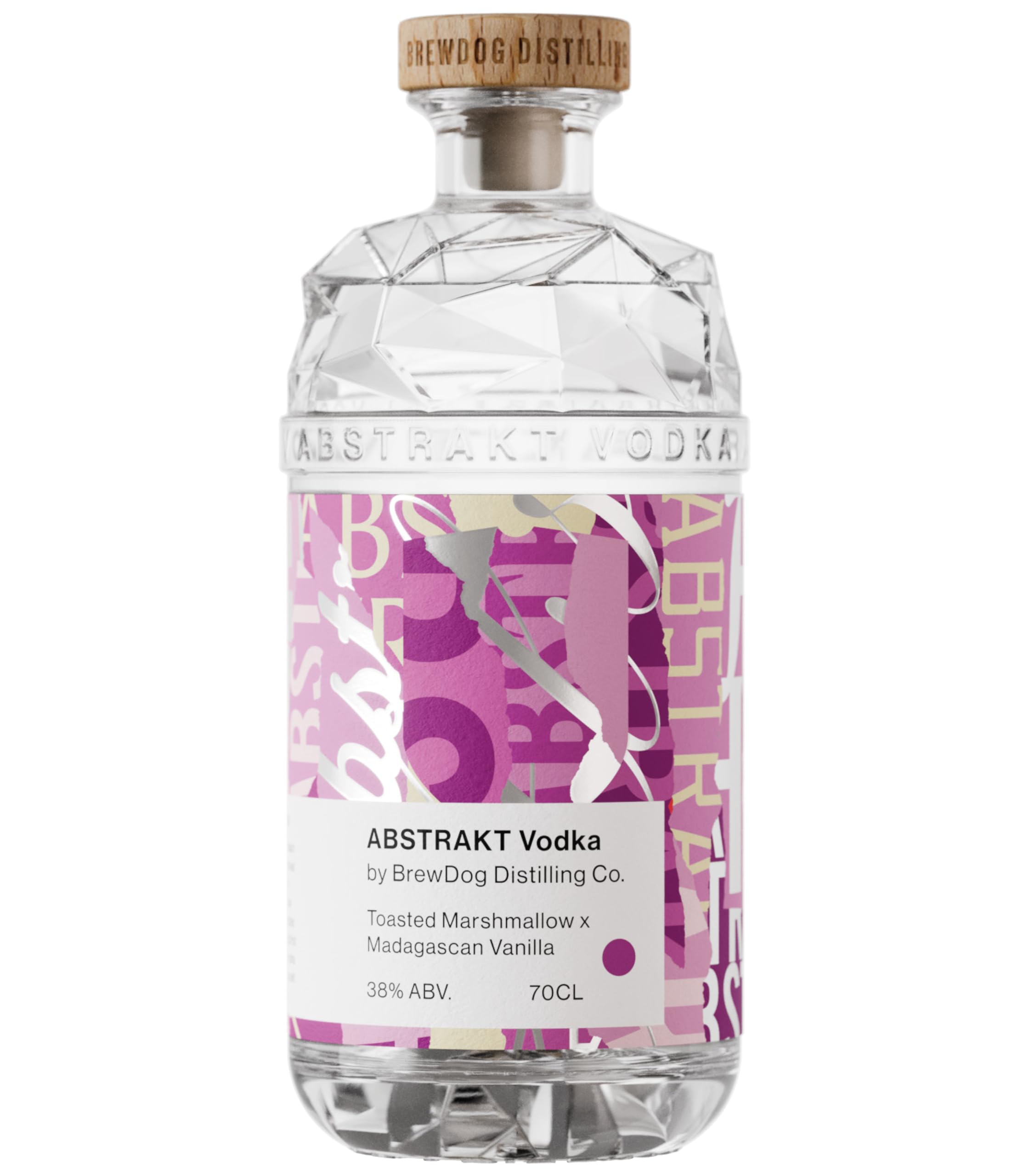 Abstrakt Vodka Toasted Marshmallow and Madagascan Vanilla 70cl, 38 pct ABV - Distilled in Scotland at BrewDog Distilling - Five-times distilled in copper pot stills, crafted for cocktails or neat