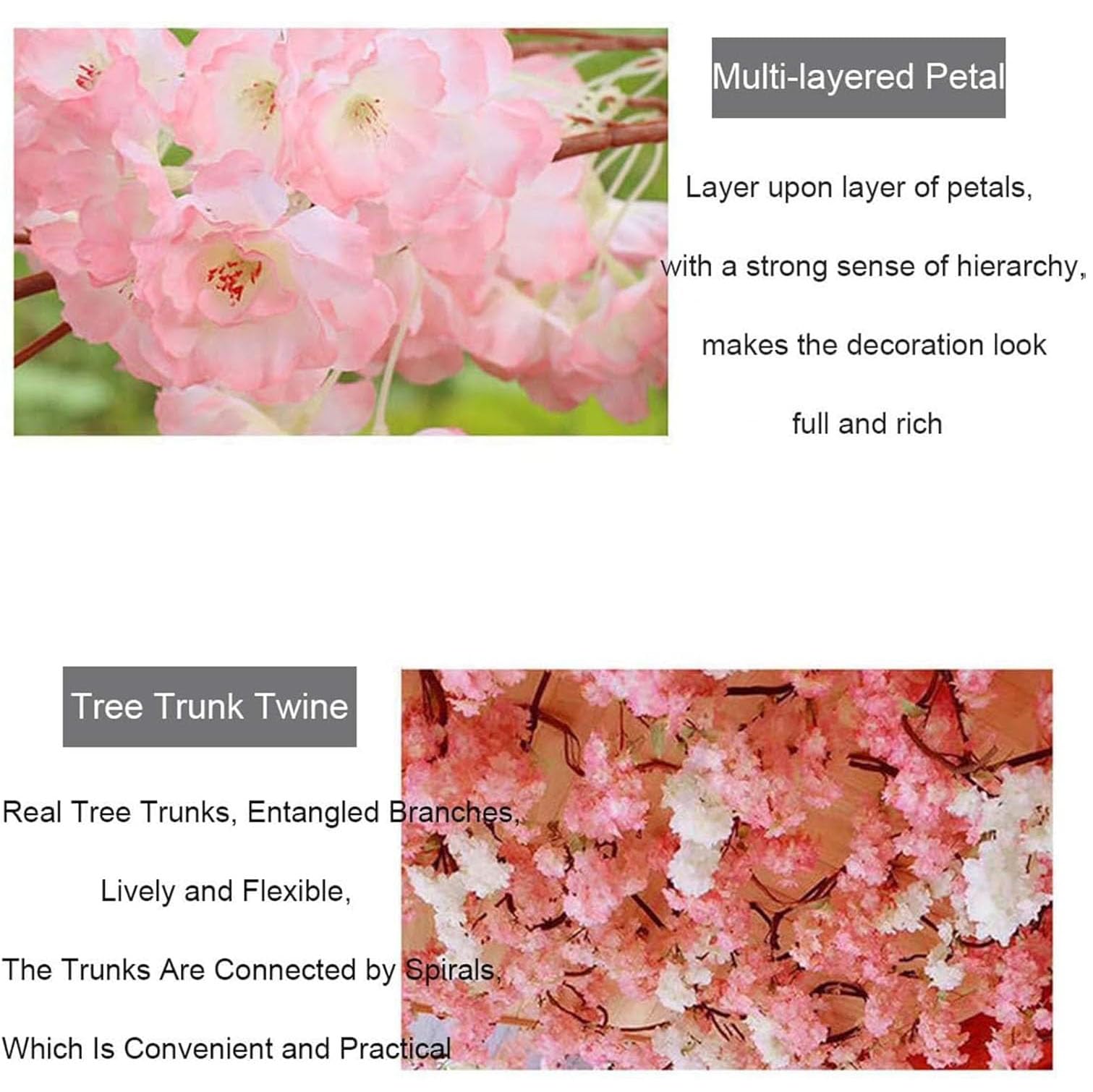 Arbre De Fleur De Cerisier Rose Artificiel, Fleur De Soie Sakura Artificielle Faite à La Main, Fleurs réalistes, pour Mariage, Restaurant De Fête en Plein Air Intérieur,001,180x150cm