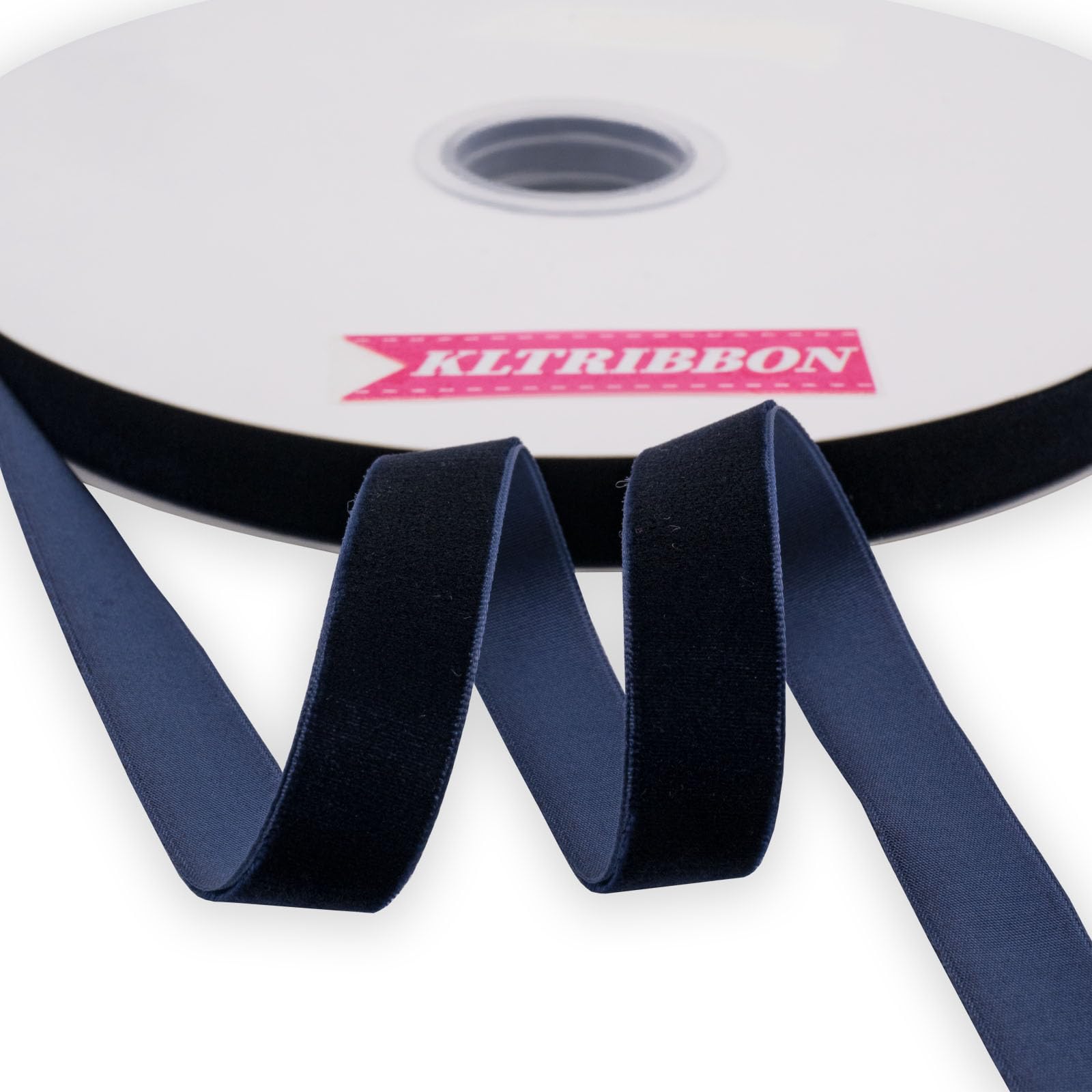 KLTRIBBON Navy Blue Velvet Ribbon Single Faced,5/8 Inch X 25Yards Spool โ image 1