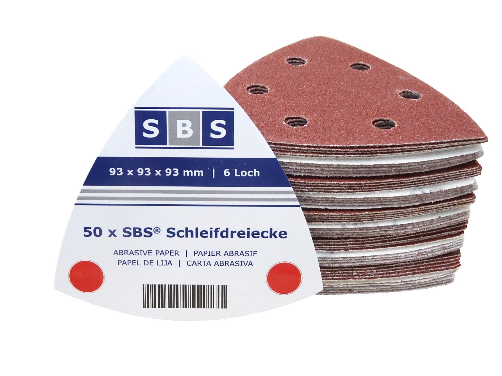 100x Klett Schleifdreiecke - 93mm Für Deltaschleifer, Korn 80