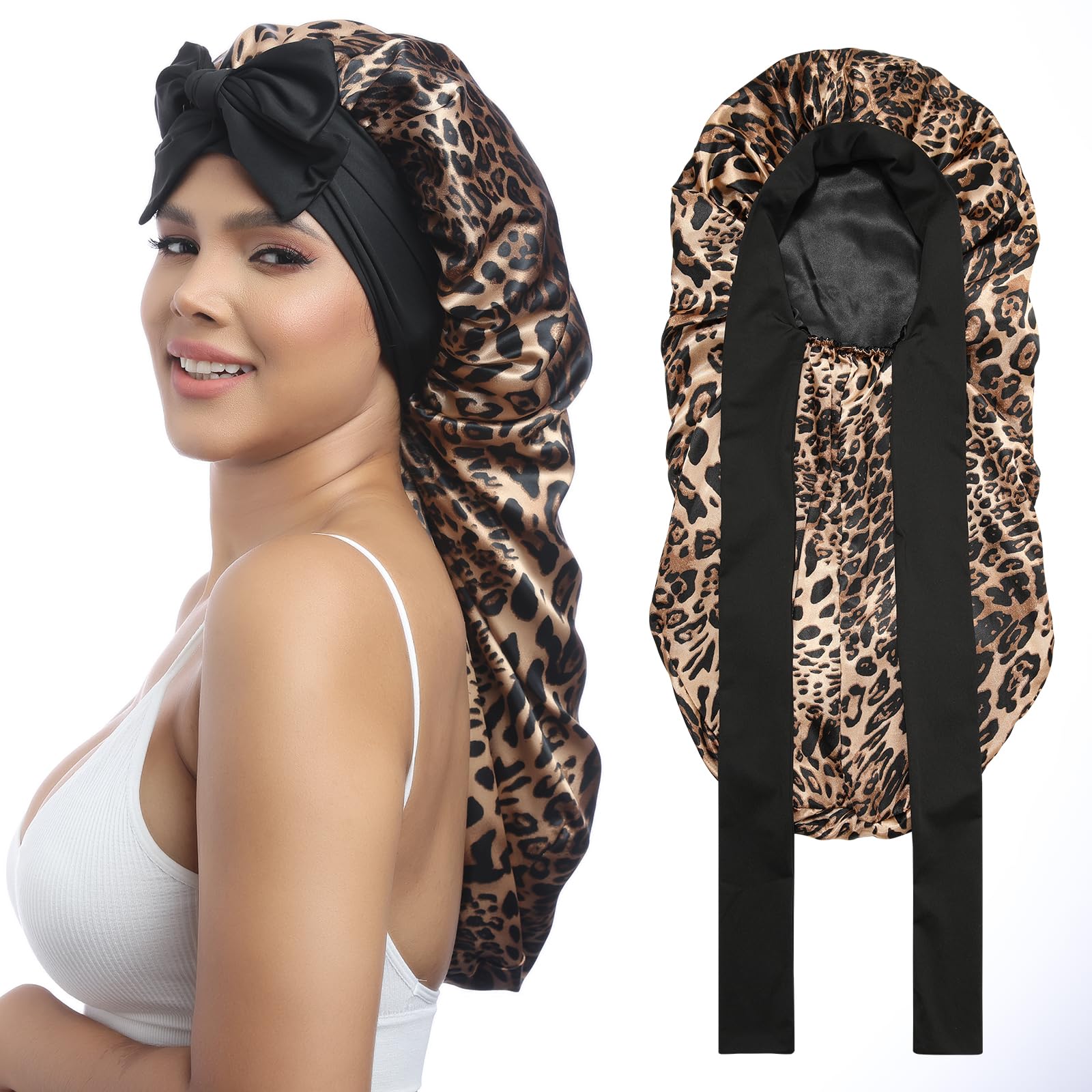 AWAYTRwomens Double Layer Long Satin Bonnet Long Satin Bonnet (pack of 1)