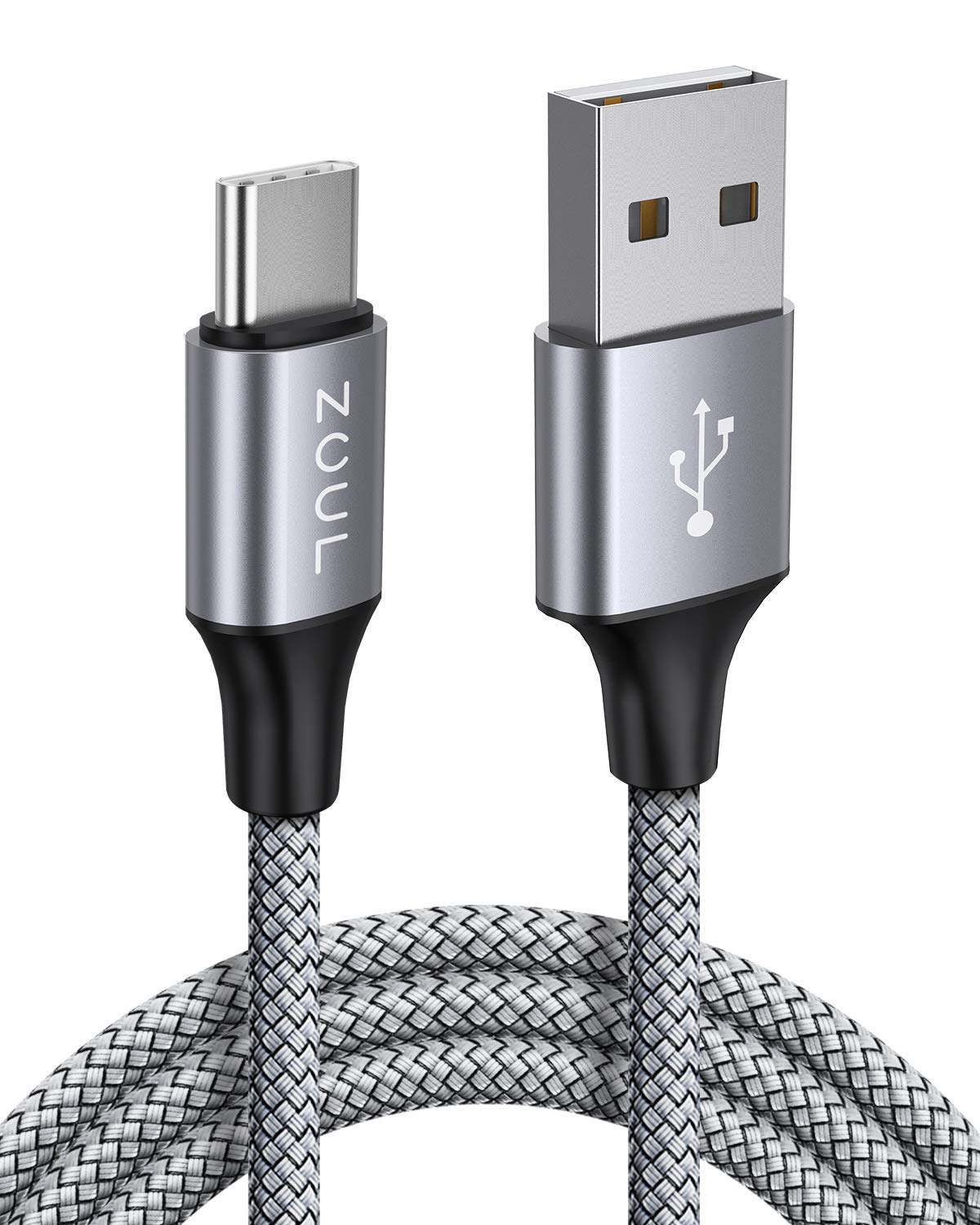 Zoul Type C 65W Fast Charging 3A 6ft/2M Long USB C Nylon Braided Data Cable QC 3.0 Compatible for Samsung Galaxy S24, S24 Ultra, S23, S22, S21, S20, M34 5G, A14, A34, M14 (2M, Grey) (B08QSC1XY8) Amazon Price History, Amazon Price Tracker