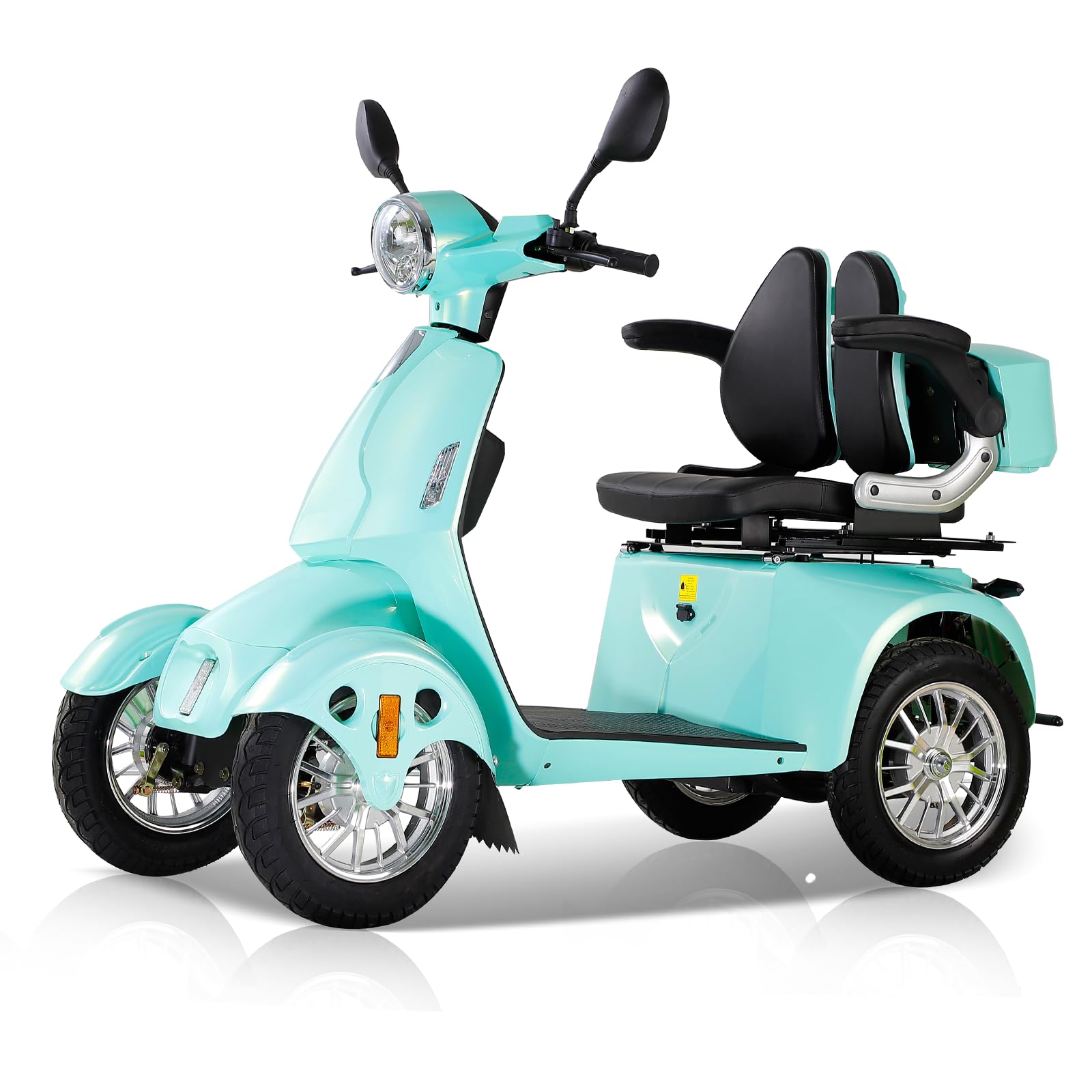 Heavy-Duty 4 Wheel Mobility Scooters for Seniors Adults 800W 3-Speed Travel Long Range Electric Battery Powered Scooter Medical Mobility Weight Capacity of 500lbs Adjustable seat (14-Green)