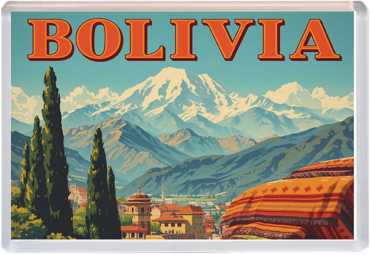 Baked Bean Store Multicolor Bolivia - Jumbo Artistic Fridge Magnet 96 X 67Mm Bbsfhm3169