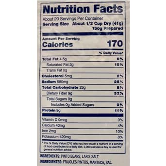 Santiago Traditional Refried Beans Smooth Beans Mix, Dehydrated 1.86 Pound Pouch