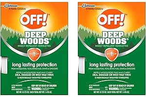 OFF! Deep Woods Bug Repellent Wipes with DEET, Long-Lasting Protection