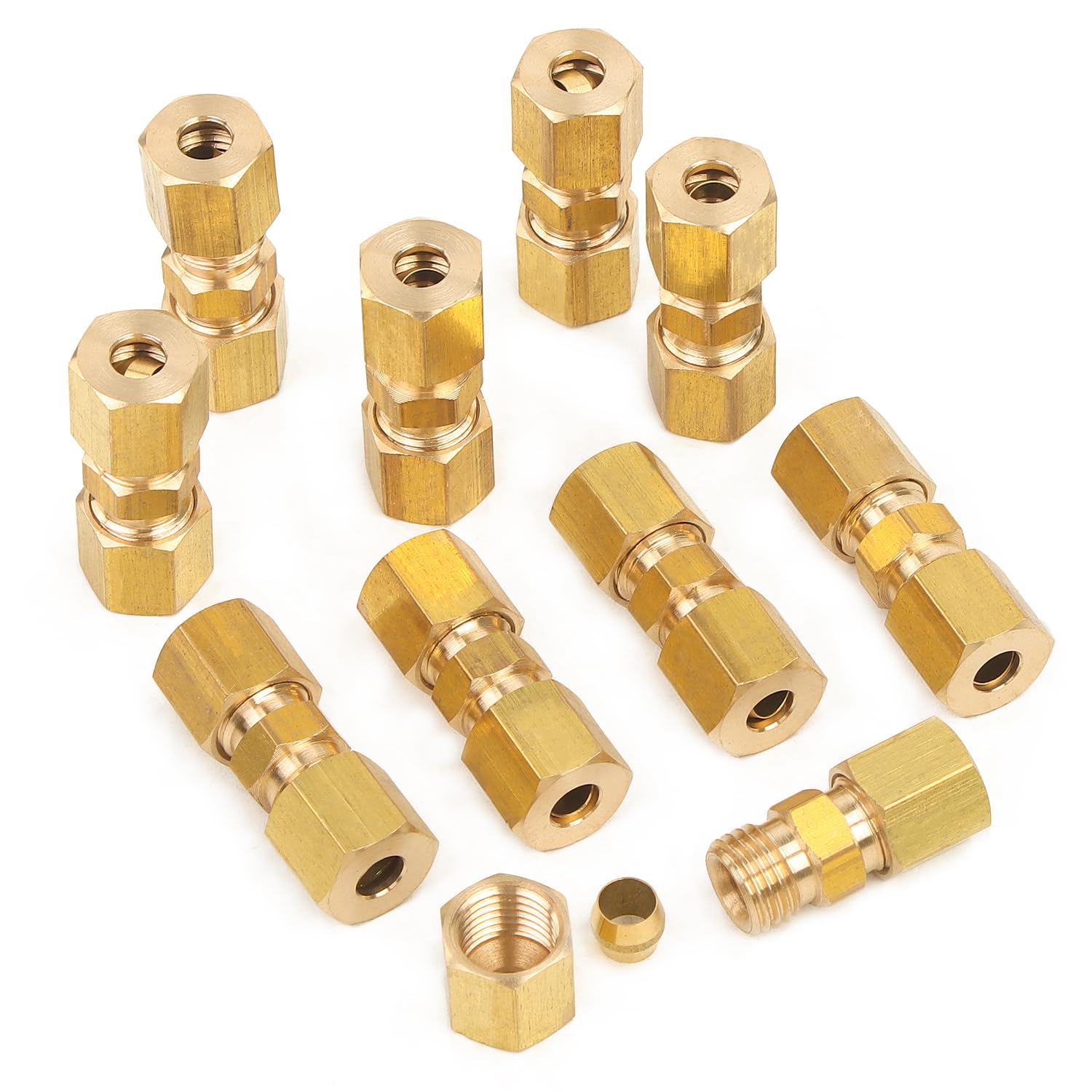 union issue N°16 LTWFITTING 3/16-Inch OD Compression Union ,Brass Compression