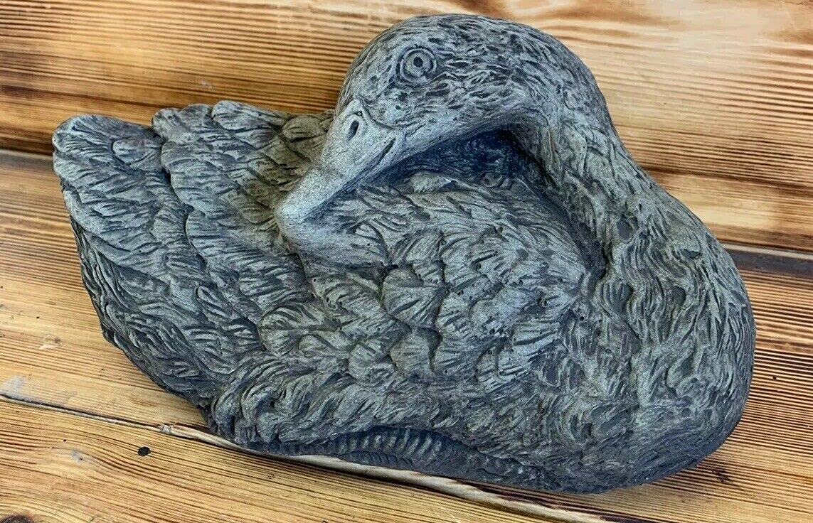 J And L Stone Ornaments Stone Garden Cute Laying Sleeping Goose Duck Swan Statue Ornament