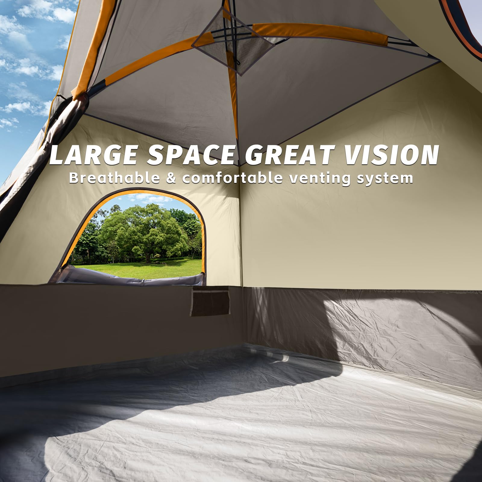 UNP Tenda da cabina portatile per 4-8 persone, facile da montare, impermeabile con protezione antipioggia per campeggio/escursionismo all'aperto
