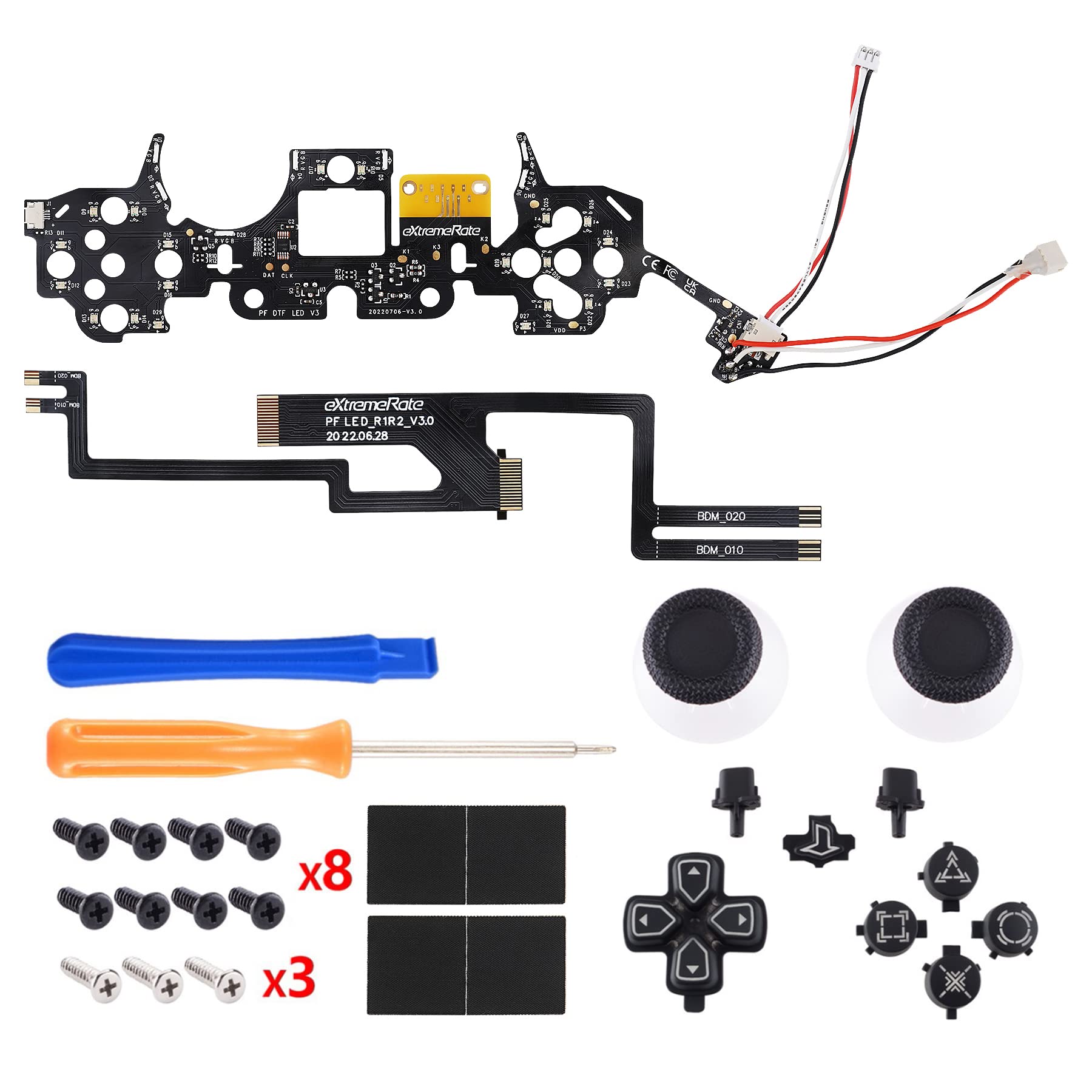 Amazon Com Extremerate Multi Colors Luminated Dpad Thumbstick Share Home Face Buttons For Ps5 Controller Black Classical Symbols Buttons Dtf V3 Led Kit For Ps5 Controller Controller Not Included Everything Else