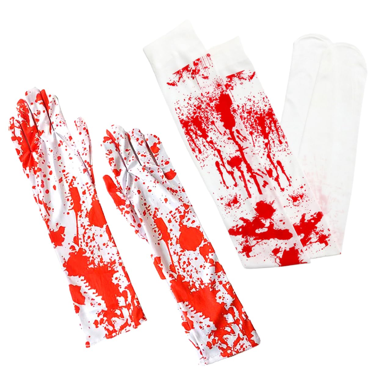 GALPADA Halloween Blood Socks and Gloves Set Stained Blood Costume Accessory Cosplay Supplies for Party
