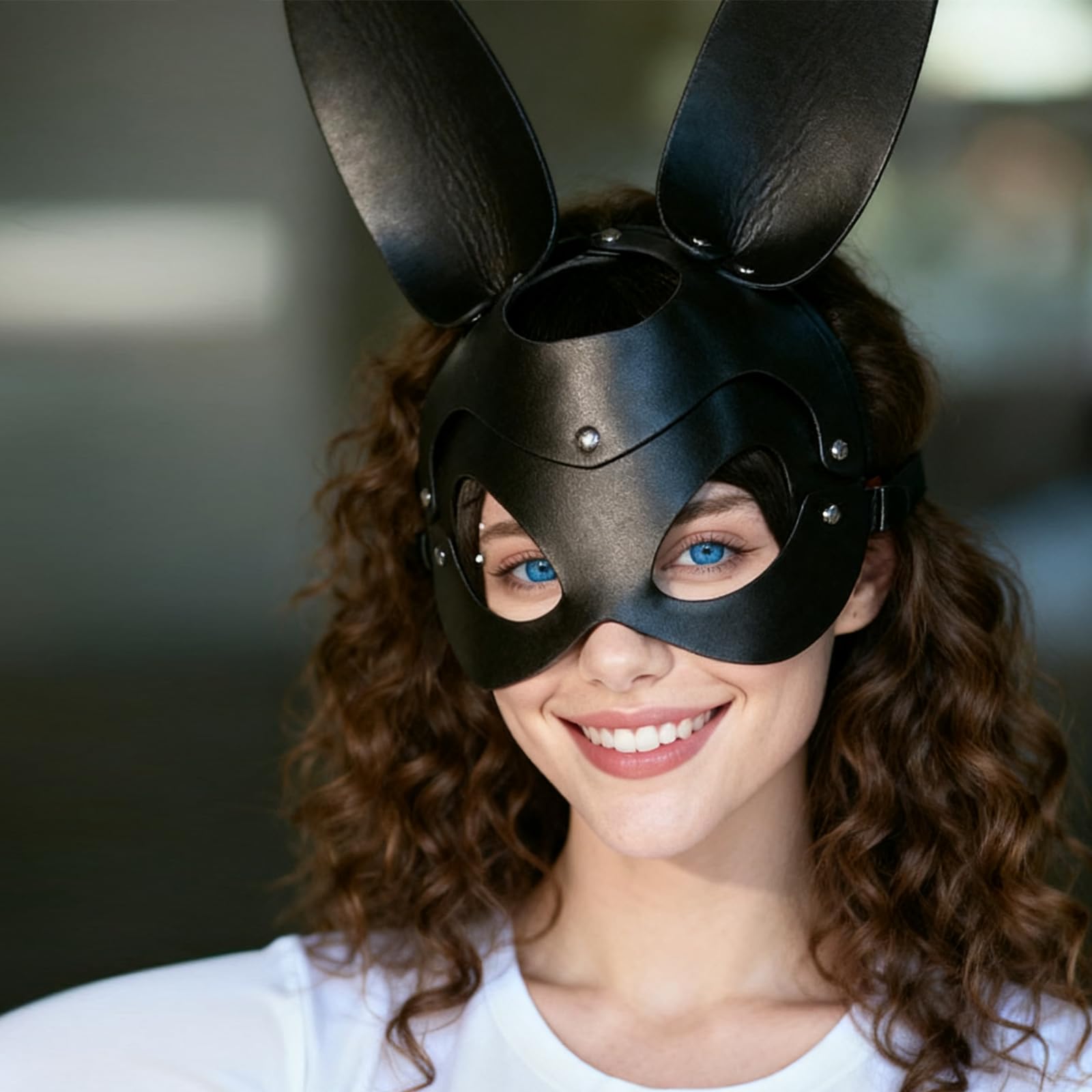 PIYAEIE Halloween Bunny Mask for Women Punk Cosplay Masks Cocktail Nightclub and Dance Party Masks for Halloween Cosplay Costume Party Festival Accessories - Image 3