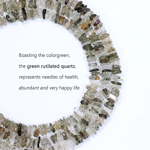 Miniatura 2 de Cuentas de piedra preciosa natural para hacer joyas, 0.5 pulgadas, redondas irregulares, 100 cuentas sueltas perforadas de cristal (cuarzo verde