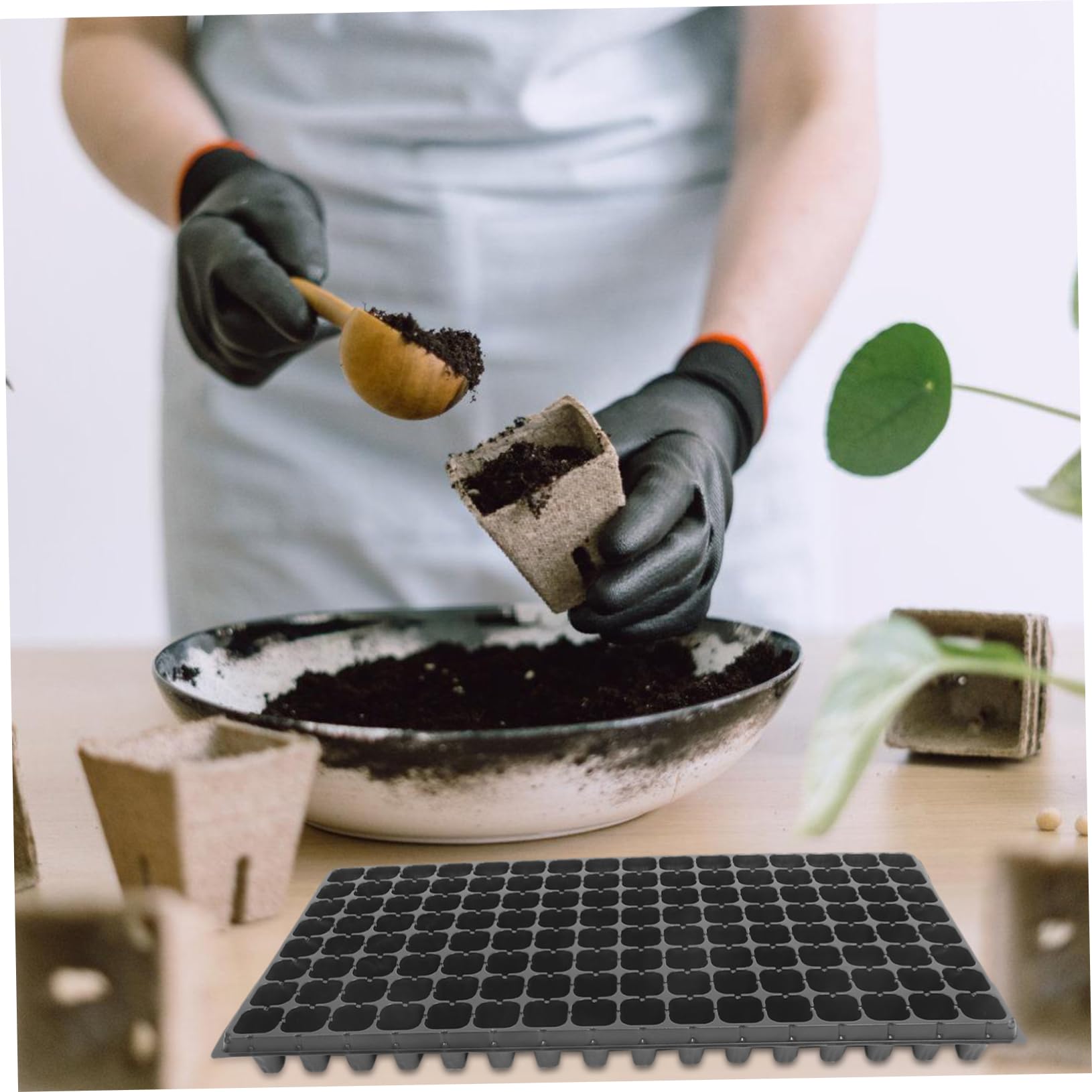 Happyyami Plaque de Germination 128 Alvéoles en PVC, Lot de 10, pour Semis de Graines et Potager Jardin, Ventilation Optimale, Retrait Facile