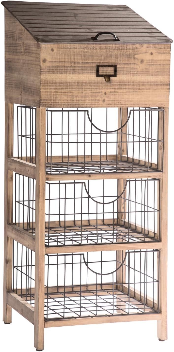 Foreside Home & Garden Lakeside Storage Bins, Brown