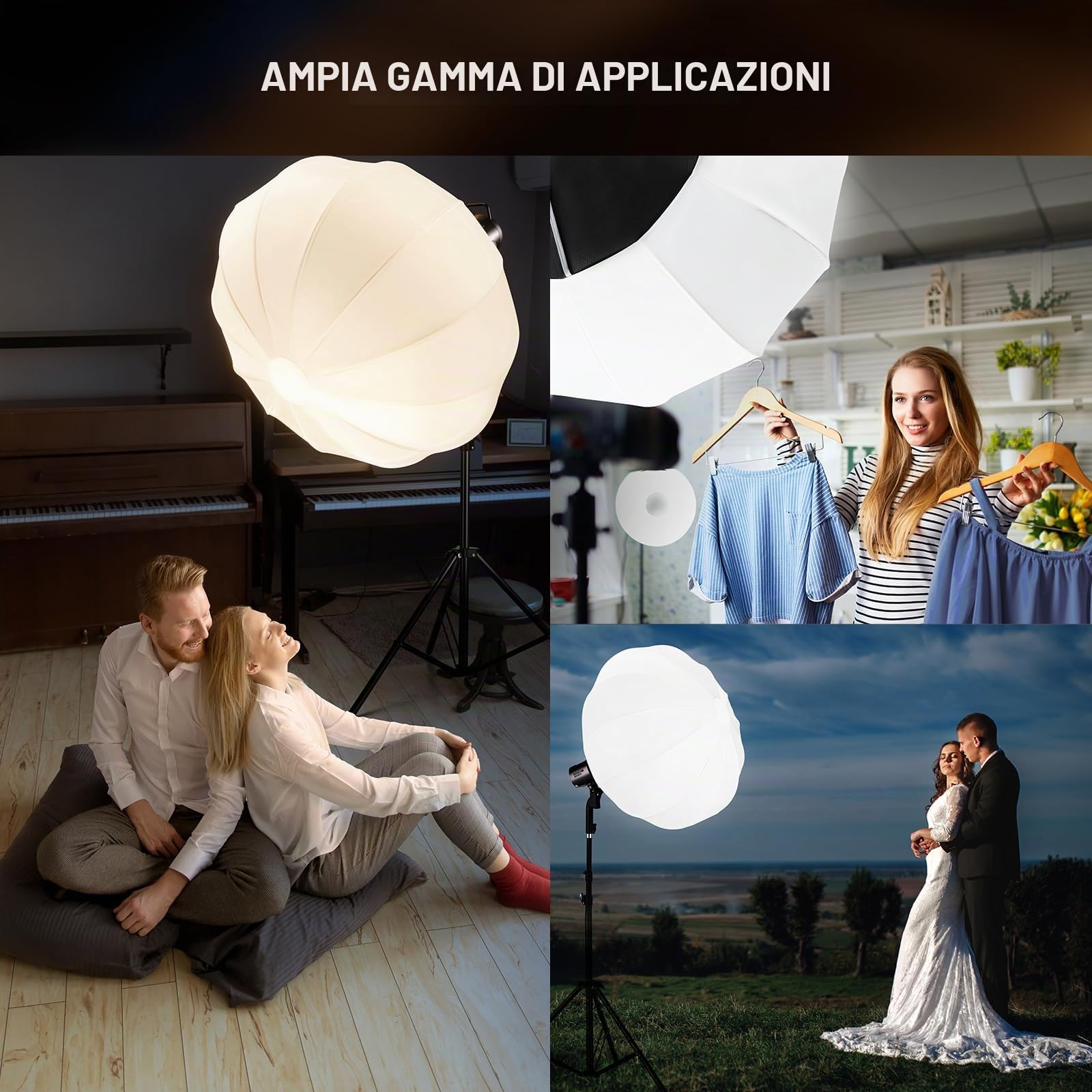 NEEWER 33.5"/85cm Lantern Softbox, Sgancio Rapido Bowens Supporto, NS35L | 360° Luce Diffusore Softbox, Lightweight Nylon Alloy, per RGB CB60 CB60B CB200B MS60B MS60C MS150B Continuous Luce LED Video