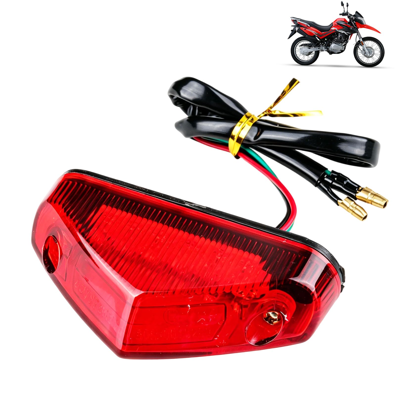 Luz Trasera de Freno de Motocicleta, Faro de Freno Universal 12V, Señal de Advertencia Impermeable de Alta Luminosidad con Carcasa ABS Robusta, para Motocicleta Scooter Quad ATV Dirt Bike