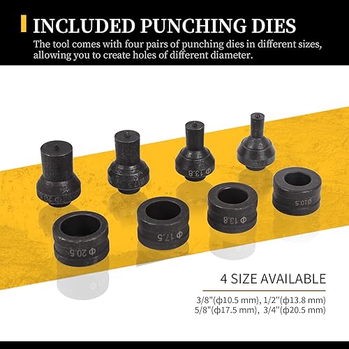 Miniatura 9 de LCyindu Herramienta de perforación hidráulica 35T perforadora de agujero, perforadora de fuerza de excavadora, 38 ", 12 ", 58 ", 34 ", perforadora