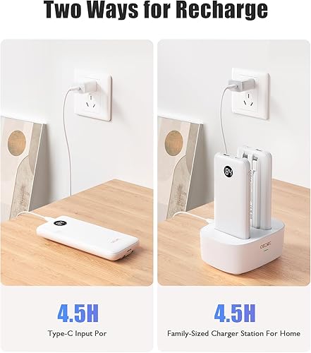 Miniatura 4 de Cargador portátil de 10000 mAh, paquete de 2 baterías portátiles para teléfonos celulares, batería de carga rápida de 22.5 W, banco de energía de