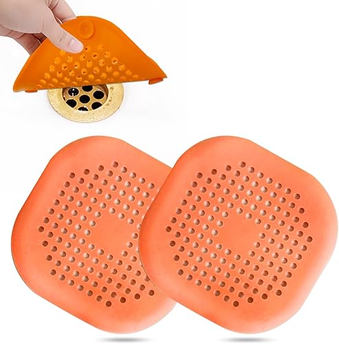 Colector de pelo, cubierta de drenaje cuadrada para ducha, tapón de silicona con ventosa, fácil de instalar, traje para baño, bañera, cocina,