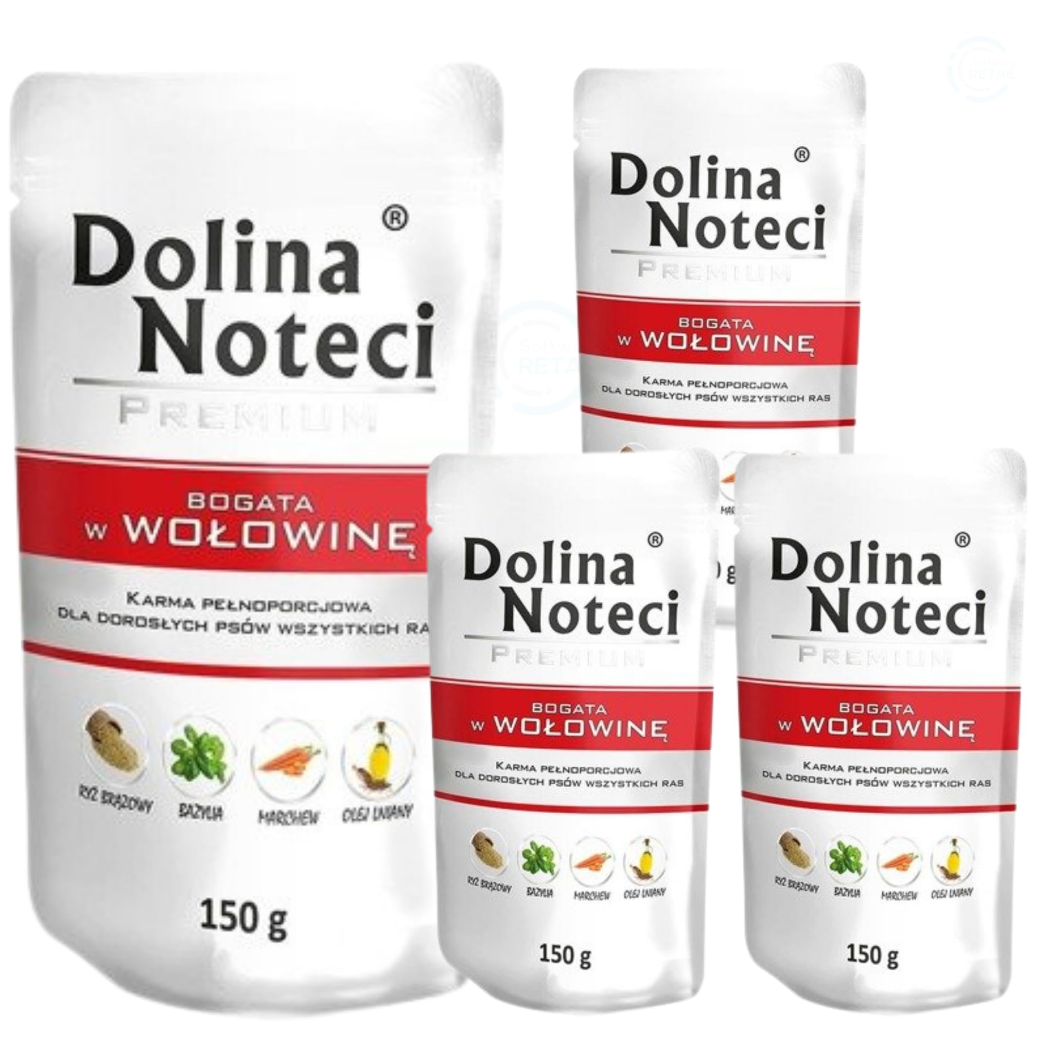 Dolina Noteci Premium Wet Dog Food, Beef with Rice, Gluten-Freee (4x150g) โ image 1
