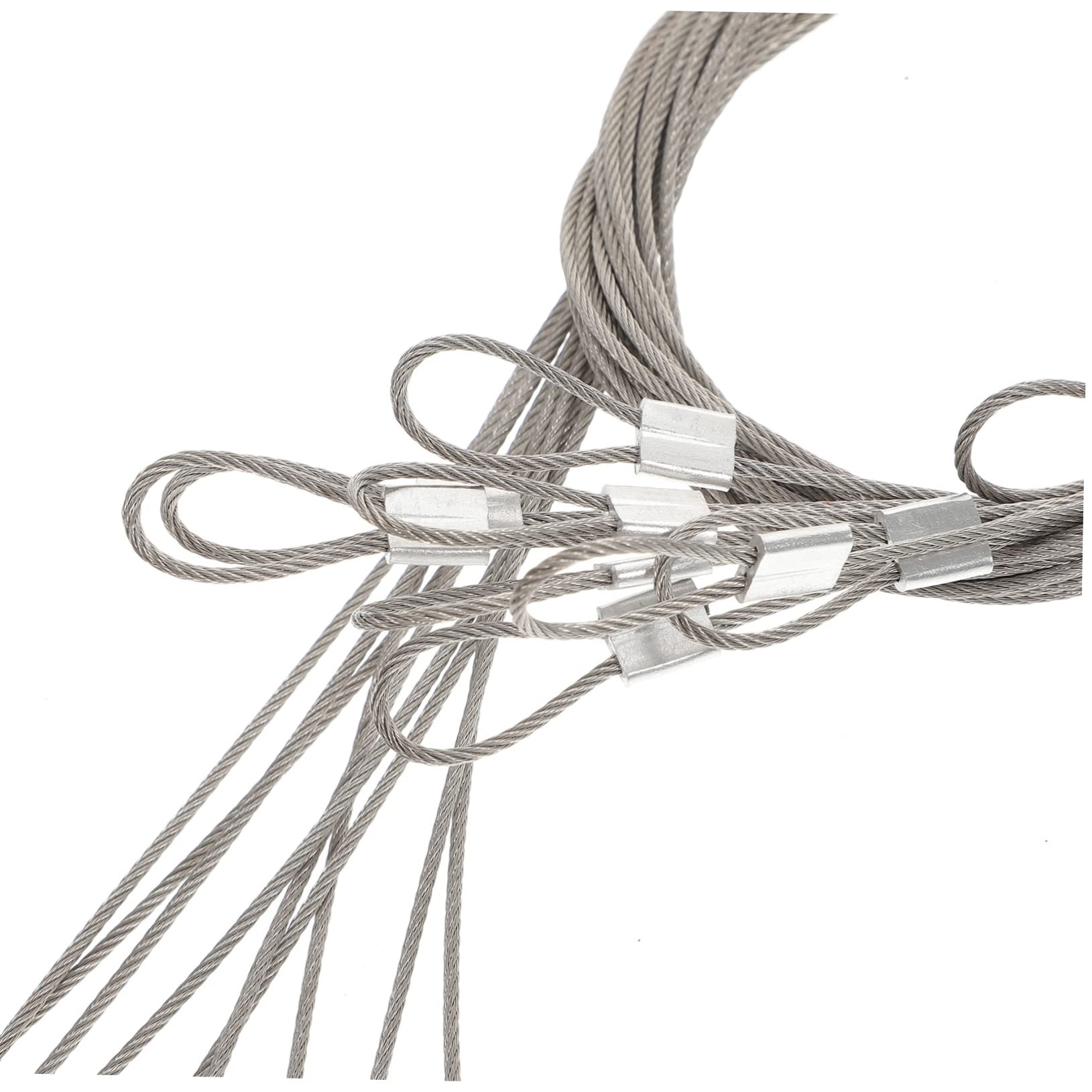 NUOBESTY 5 Juegos Gancho De Riel De Imagen Caballete Regulable Colgador Cuadros Deber Ganchos De Trabajo Pesado Cable Electrico Alambre para Colgar Maceta Alambre Colgante Silver 10 Uds * 5