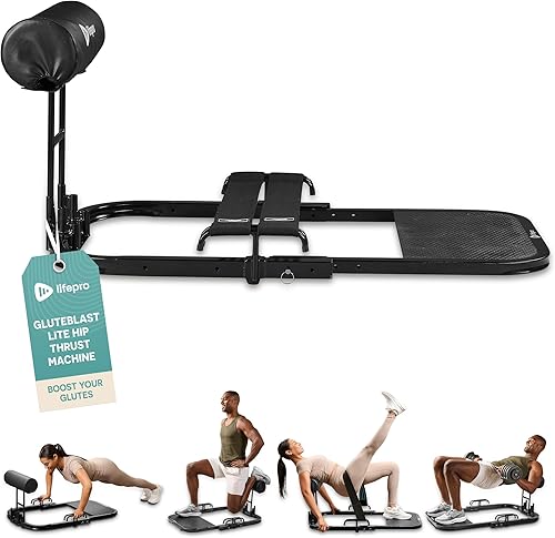 Miniatura 8 de Lifepro Máquina de sentadillas Sissy 2 en 1 y máquina de empuje de cadera - Máquina de entrenamiento de sentadillas profundas y equipo de