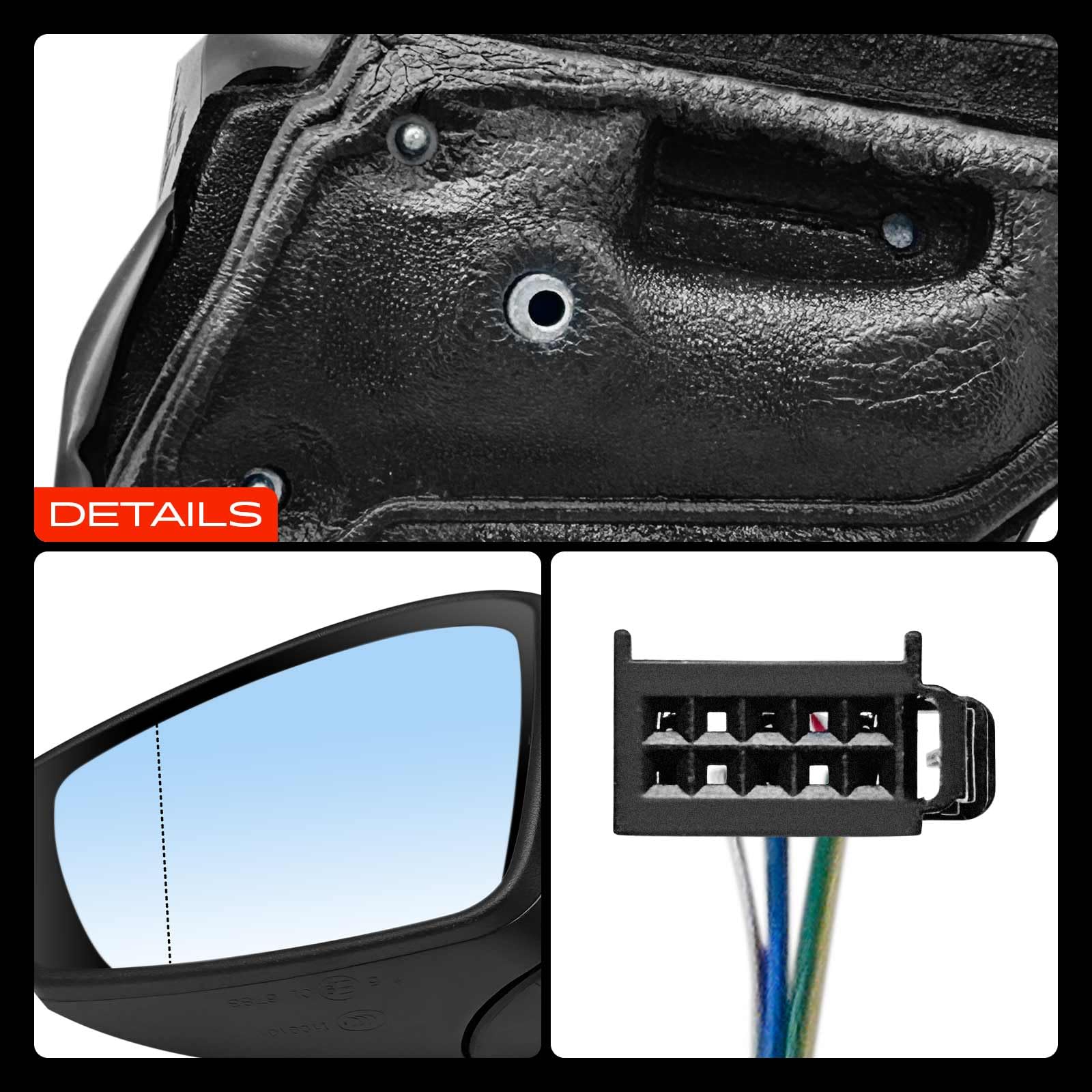 Frankberg Specchio Specchietto Retrovisore Elettrico Sinistra 6 poli &-Riscaldabile &-Luce lampeggiante Compatibile con Polo 2009-2022 Polo Berlina 2014-2020 Polo Van 2009-2017