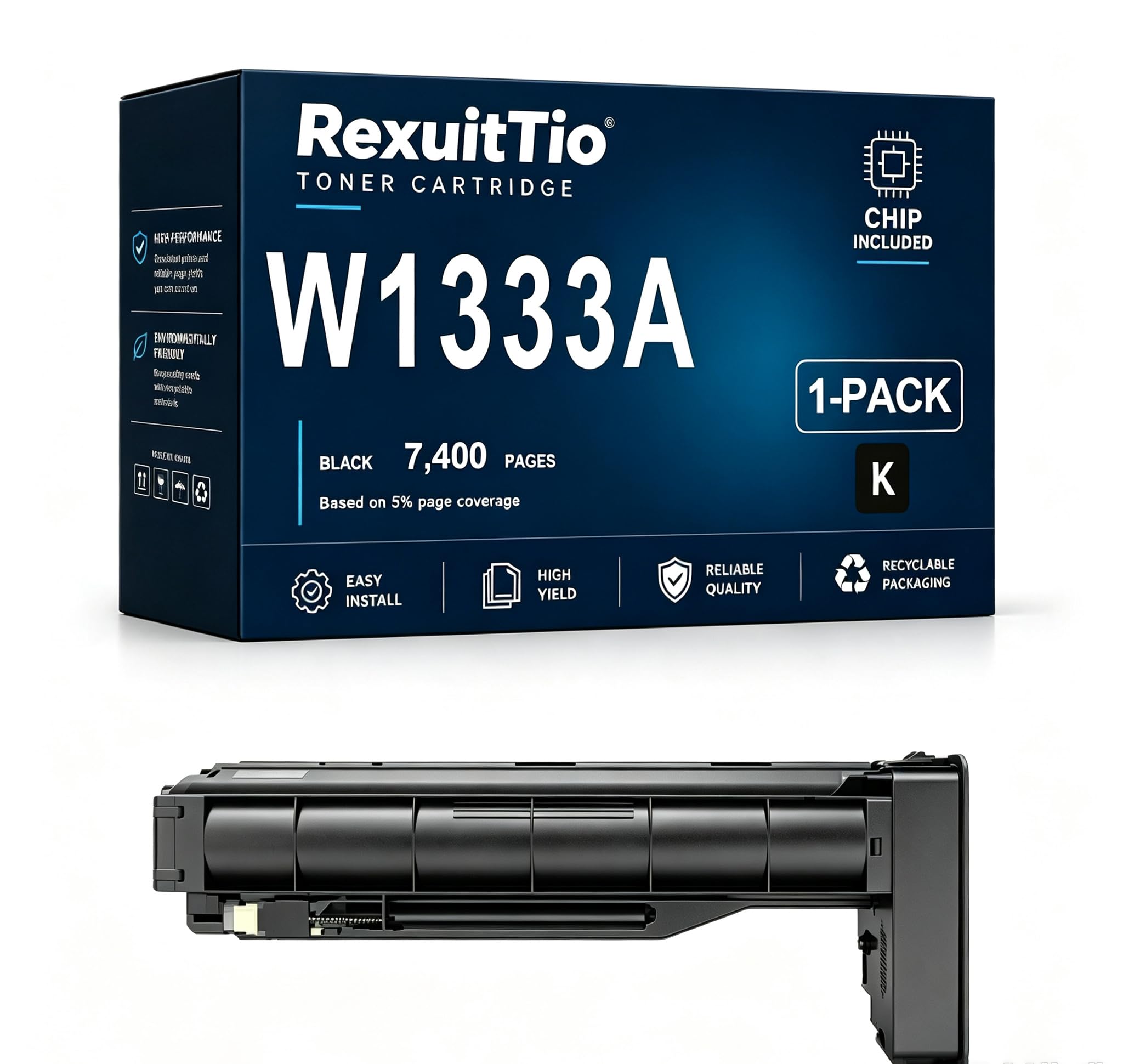 W1333A Remplacement de la Cartouche de Toner Compatible à Haut rendement pour W1333A avec la dernière Puce, Convient à l'imprimante Laser HP LaserJet MFP m437n 437dn 437nda 439n 439dn 439n, Noir