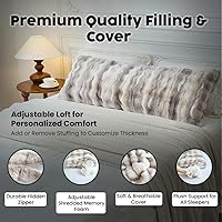 Vista 6 de OMEO Almohada de invierno esponjosa de cuerpo completo – Almohada de embarazo de espuma viscoelástica, almohada de lactancia para dormir de lado