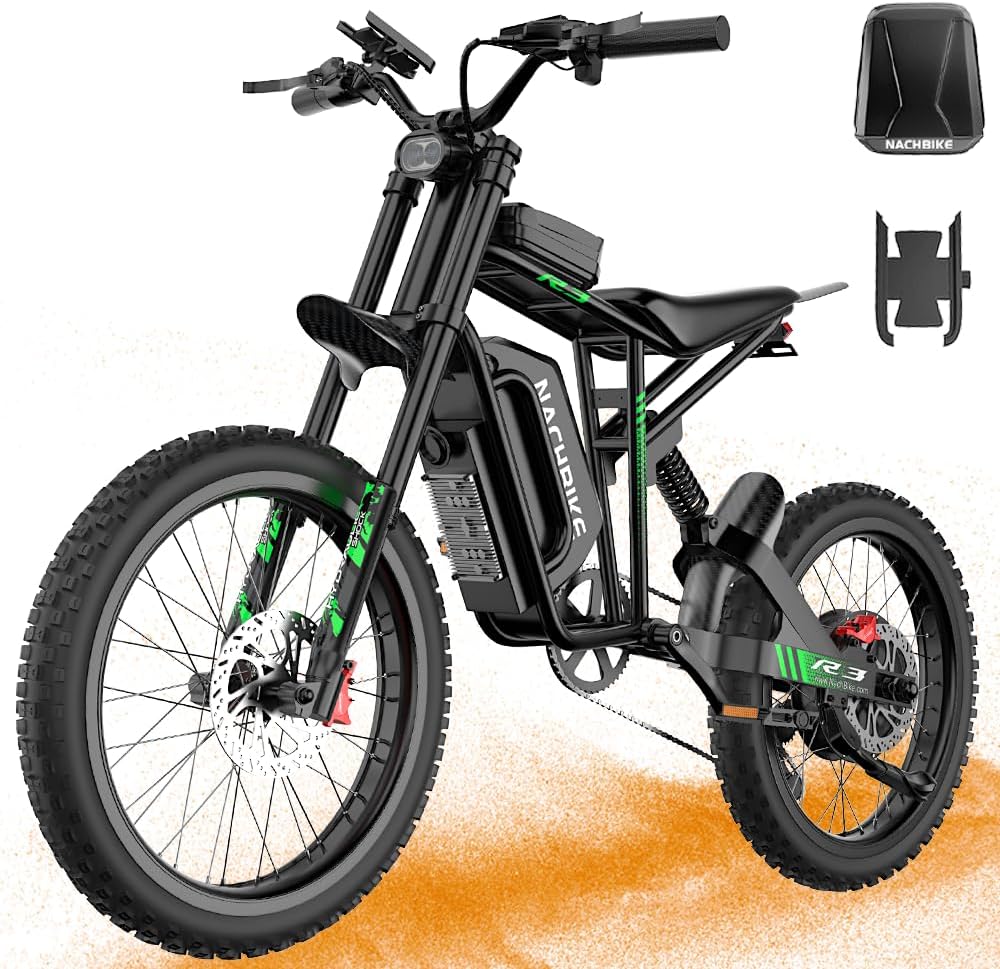 50MPH 6000W / 40MPH 4000W Electric Dirt Bike for Adults, 60V 25Ah Removable Battery Electric Motorcycle Up to 50miles, 24.5" MTB Tires (Rim 19'') E Moto, All Terrain E Bike Full Suspension