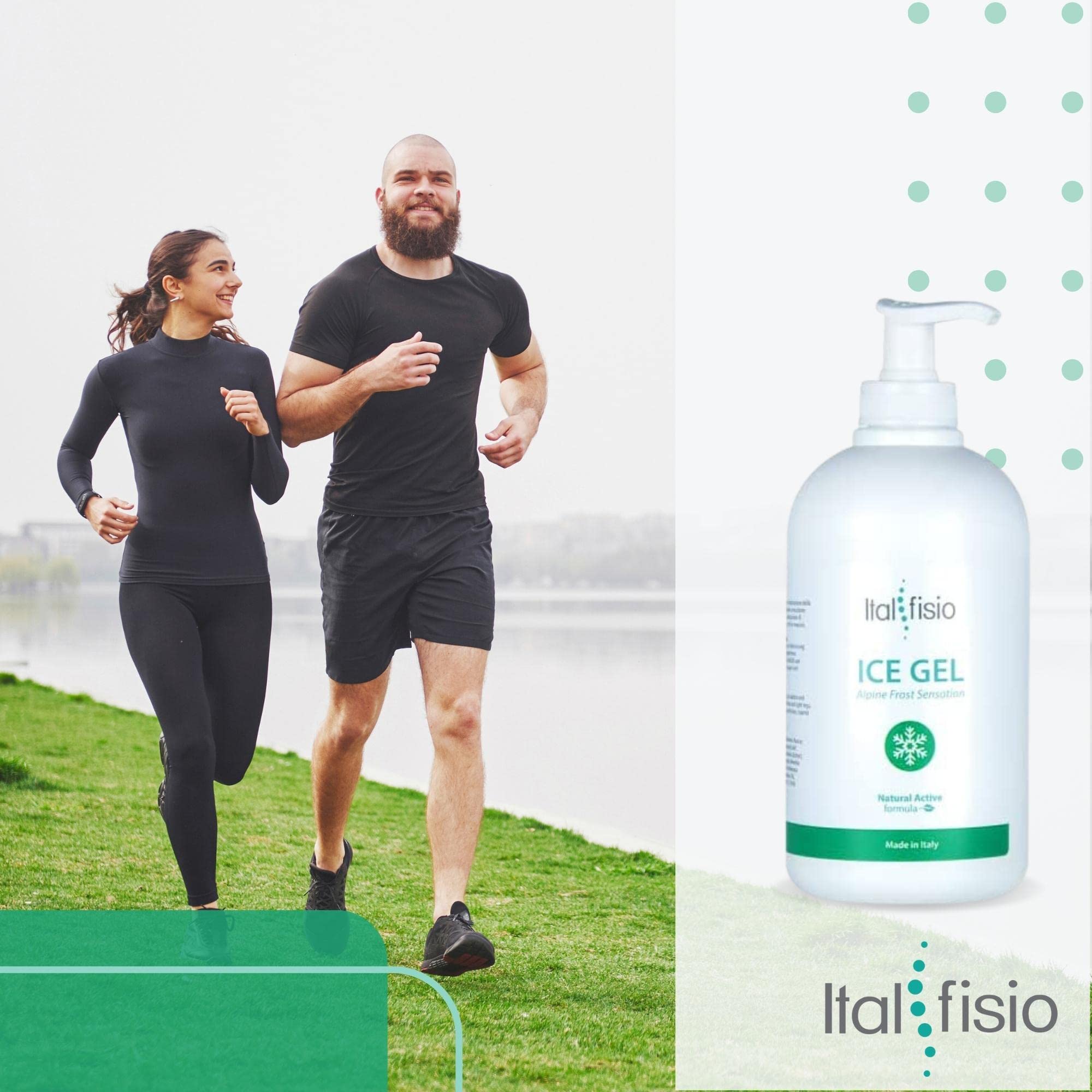 ITALFISIO Ice Gel Pomata Antinfiammatoria Forte - Effetto Ghiaccio per Dolori Muscolari, Articolari e Distorsioni - Sollievo per Gambe Gonfie e Piedi - Migliora il Drenaggio dei Liquidi 500ml