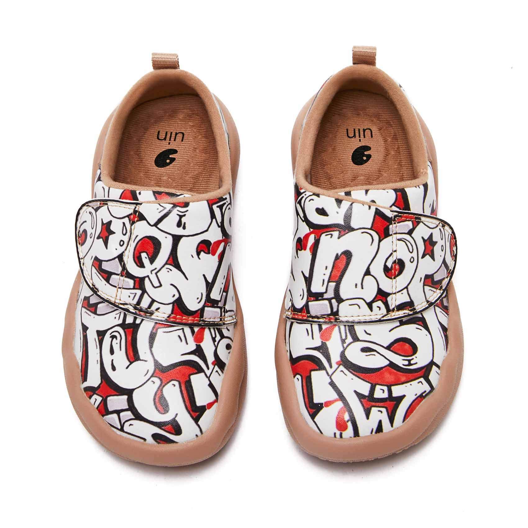 UIN Unisex Baby Girl and Boy Shoes, Microfibre Leather Low Top Fashion Sneaker Child Art Painted Trainers Sports Shoes Casual Boots & Booties Unisex Baby