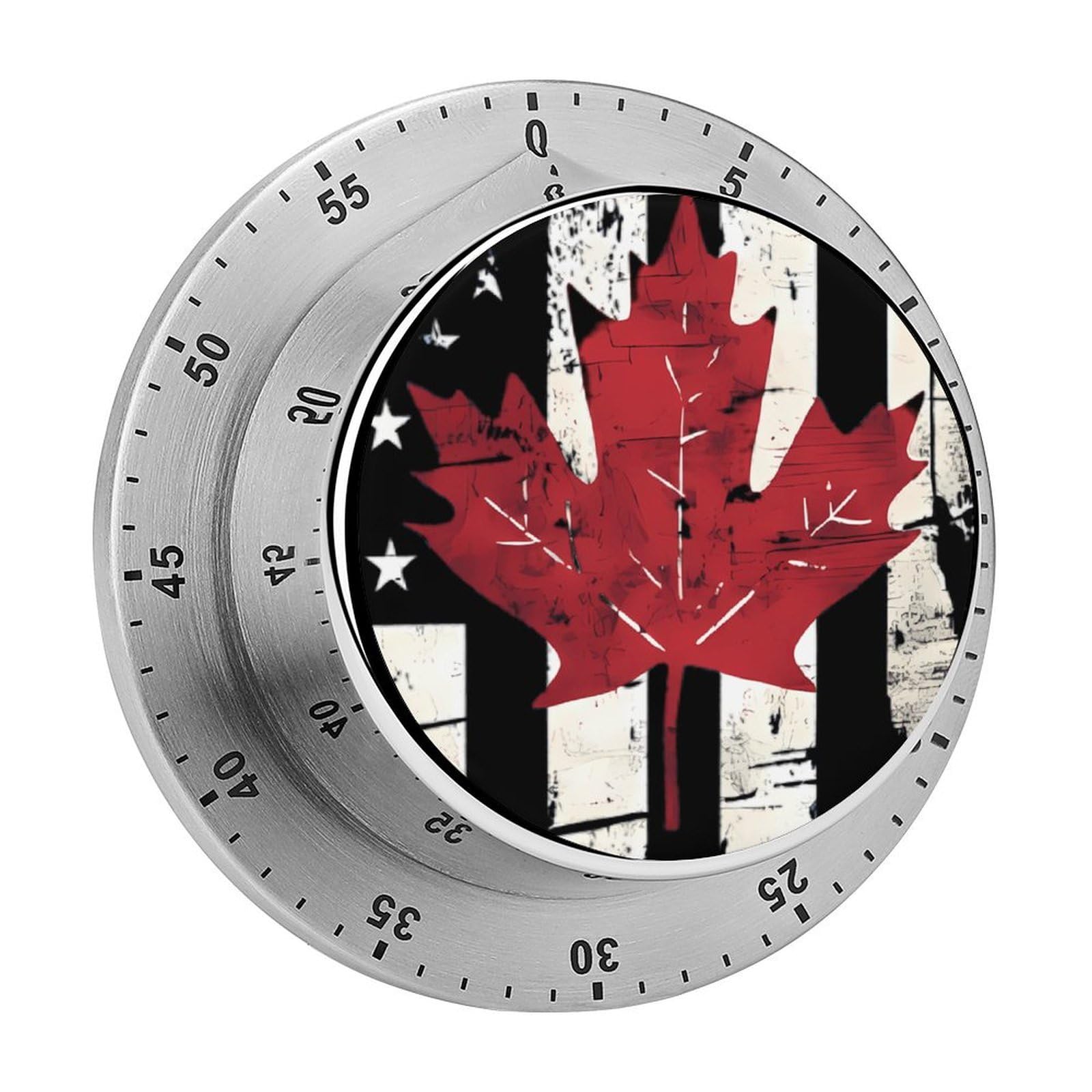 U.S. Canada Flag Funny Timer 60 Minute Countdown Timer Mechanical Time Management Tool for Kitchen Work