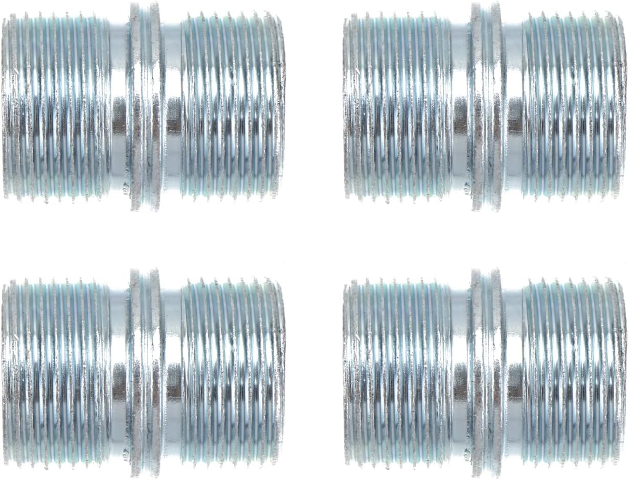 DOITOOL Double Head Wardrobe Cabinet Shelf Support Nut Screw Pin Peg Set 4Pcs 1.25X0.90X1.25In Durable Metal Connector for Storage Rack Shelving Unit