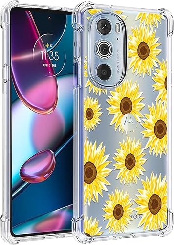 Osophter Funda para Motorola Edge Plus 2022, Moto Edge Plus 2022, funda floral floral para niñas y mujeres, absorción de golpes, funda de goma TPU