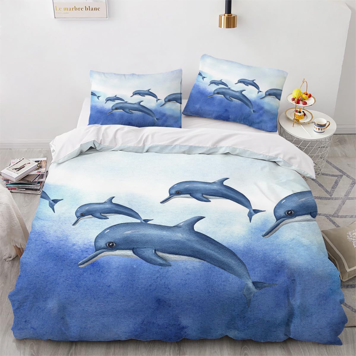 Housse de couette dauphin 3D pour transformer votre chambre en océan