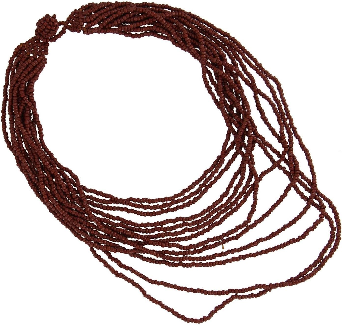 Dark Red Glass Beaded Torsade Multistrand Collar Necklace For Women 16" Fashion Necklaces Trendy Accessories Stylish Additions Chic Details