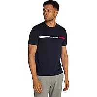 Tommy Hilfiger Uomo T-Shirt Maniche Corte Scollo Rotondo, Blu (Desert Sky)