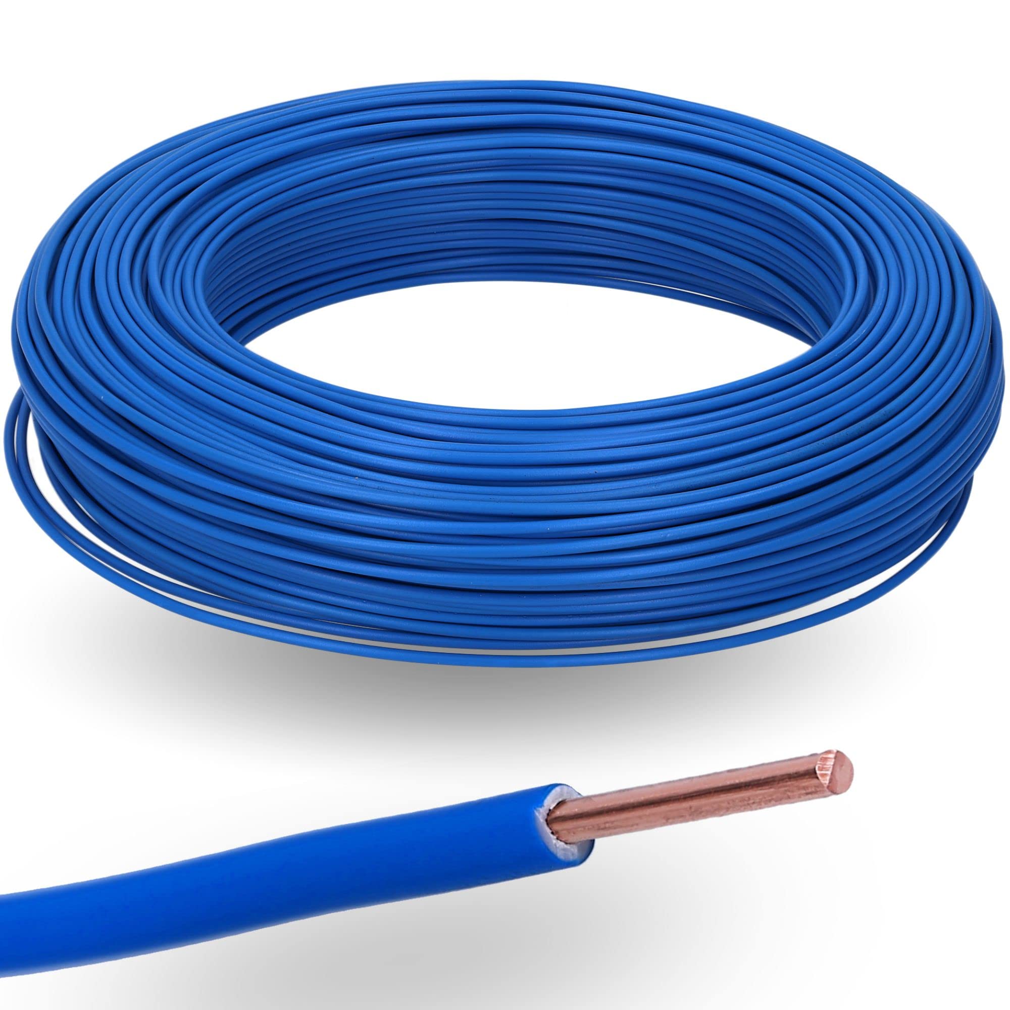 Lapp 100m Przewód H07V-U 1,5 mm² - Niebieski Drut Pojedynczy Sztywny | Kabel instalacyjny PVC do szaf sterowniczych i rur ochronnych. Miedziany drut montażowy z certyfikatem VDE i HAR.