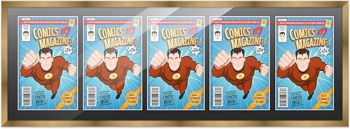 Miniatura 1 de Poster Palooza Marco de cómics para cómics publicado después de 1985 - Marco de cómic de bronce dorado para cómics de 6.875 x 10.5 pulgadas