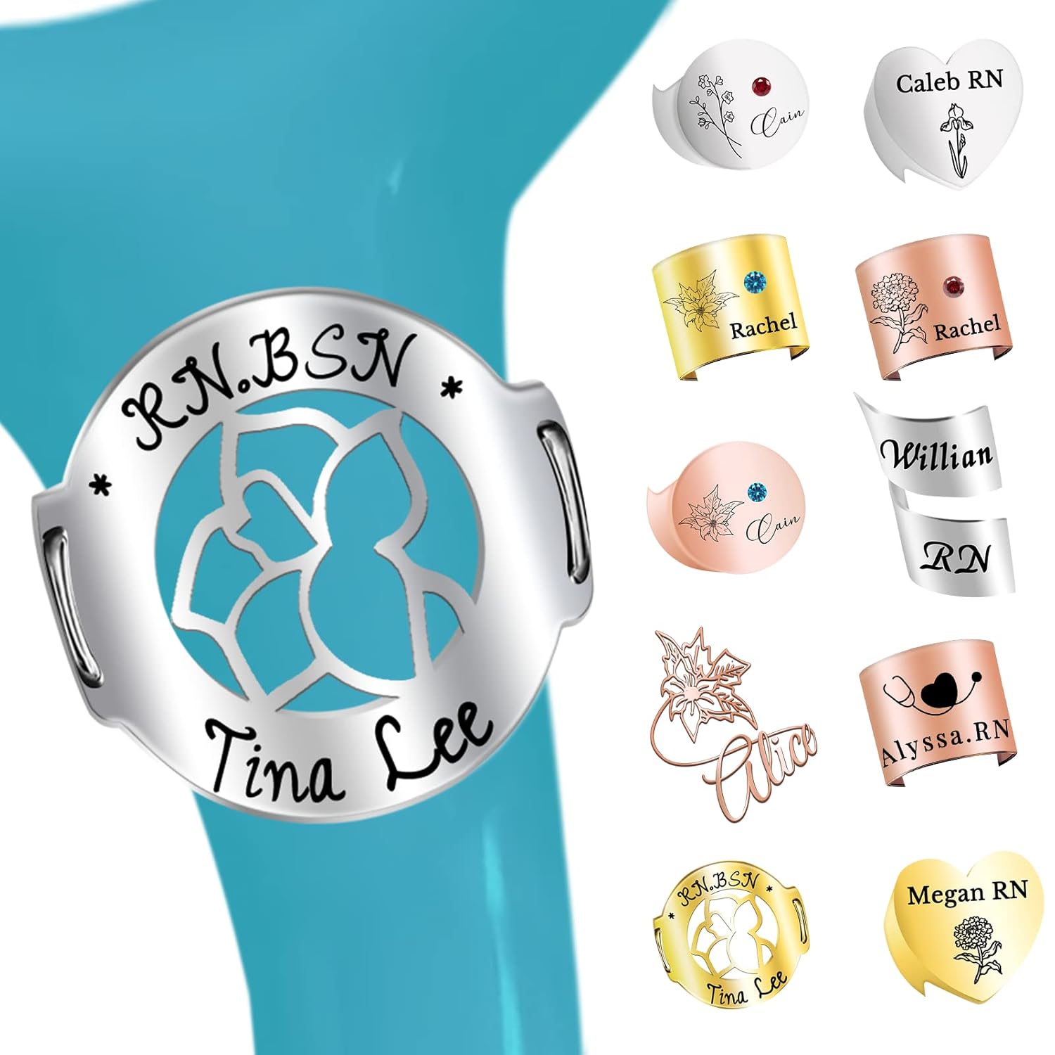 Personalized Stethoscope Engraved Name ID Tag Badge Custom