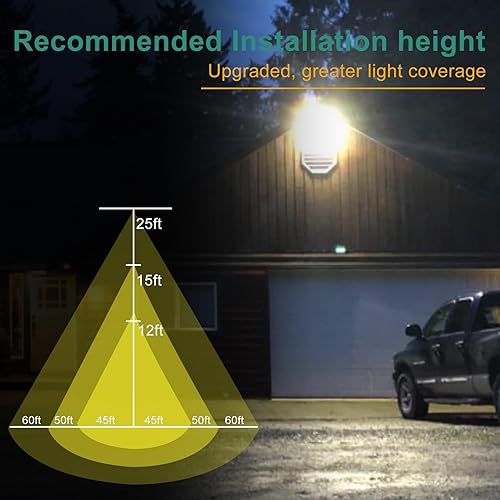 Miniatura 7 de Paquete de 2 luces LED de pared de 150 W con foto, 22500 lm Eqv.1300 W HPS 5000 K IP65, paquete de pared exterior LED, ahorro de energía de hasta