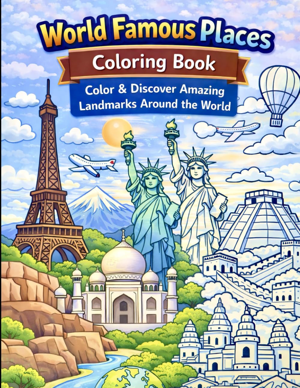 World Famous Places Coloring Book: Color & Discover Amazing Landmarks Around the World